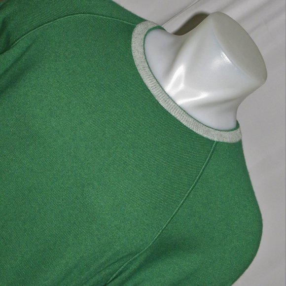 Loro Piana Silk Cashmere Solid Green Crew Neck Elbow Patch Sweater 44 NWT - Picture 4 of 10